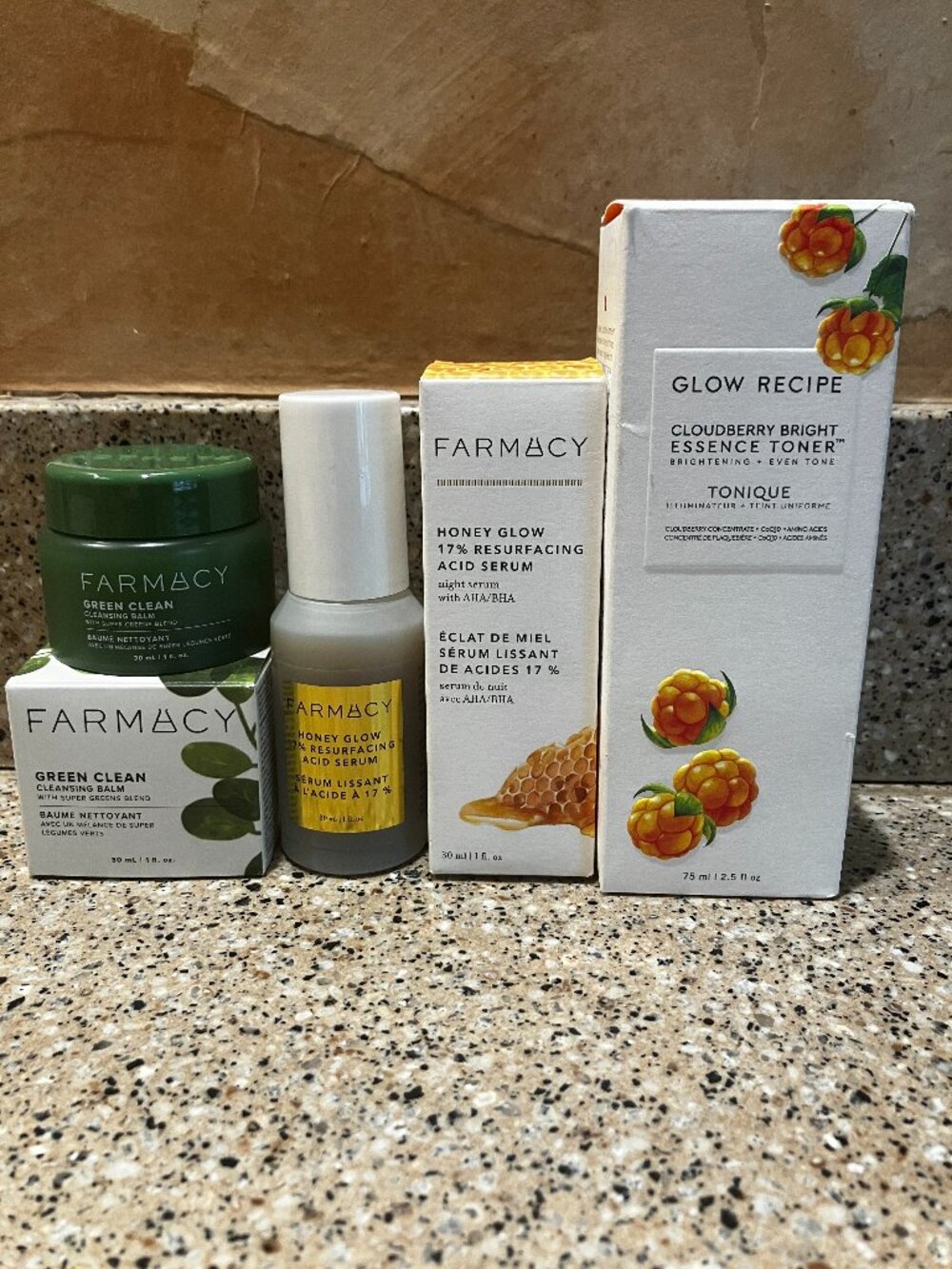 Farmacy Set of Green Clean, Essence Toner, Honey Acid Serum!! NIB!